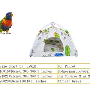 Bird Hammock Tent Nest Parrot Hanging Hut Conure House Parakeet Sleeping Bed Cute Toy Gift Small Animal Squirrel Ferret Habibat (White, Large)