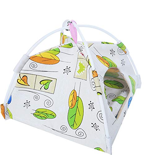 Bird Hammock Tent Nest Parrot Hanging Hut Conure House Parakeet Sleeping Bed Cute Toy Gift Small Animal Squirrel Ferret Habibat (White, Large)