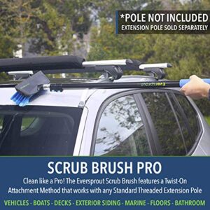 EVERSPROUT 11-inch Scrub Brush with Built-in Rubber Bumper | Soft Bristles wash Car, Truck, RV, Boat, Solar Panel, Floor | Bumper Prevents Scratches | Twists on 3/4-inch Acme Pole (Pole not Included)