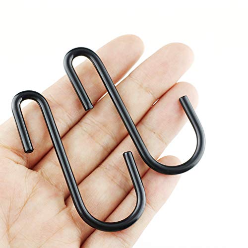 NXG 30-Pack Pot Rack Hooks,Heavy Duty Carbon Steel Black Plating Universal S Hook Sturdy Hanging Hooks,for Hanging Heavy Kitchen Wares,Cookers, Pots and Pot Pad Multiple uses