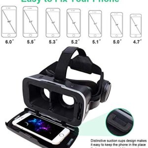 Pansonite Vr Headset with Remote Controller[New Version], 3D Glasses Virtual Reality Headset for VR Games & 3D Movies, Eye Care System for iPhone and Android Smartphones