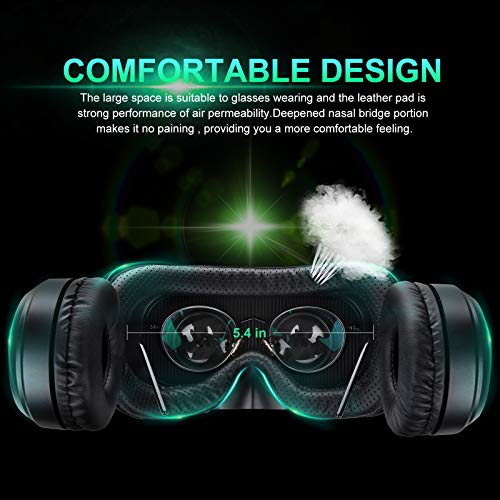 Pansonite Vr Headset with Remote Controller[New Version], 3D Glasses Virtual Reality Headset for VR Games & 3D Movies, Eye Care System for iPhone and Android Smartphones