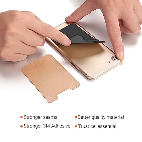 OBVIS Cell Phone Pocket Self Adhesive Card Holder Stick On Wallet Sleeve with Adhesive RFID Card ID Credit Card ATM Card Holder for iPhone Android 2 Pack Black