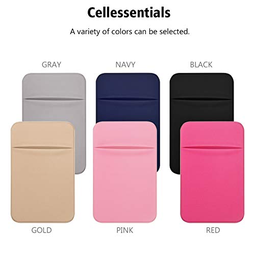 OBVIS Cell Phone Pocket Self Adhesive Card Holder Stick On Wallet Sleeve with Adhesive RFID Card ID Credit Card ATM Card Holder for iPhone Android 2 Pack Black