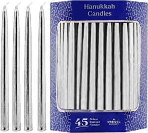dripless metallic hanukkah candles frosted premium tapered hand decorated chanuka candles