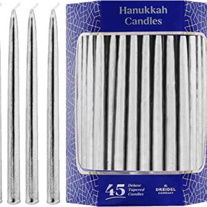 Dripless Metallic Hanukkah Candles Frosted Premium Tapered Hand Decorated Chanuka Candles