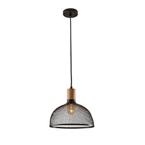 adesso home 6268-01 transitional one light pendant from dale collection in black finish, 13.25 inches