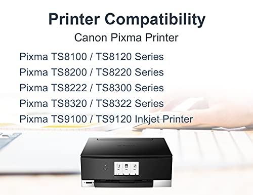 Miss Deer Compatible 280 281 Ink Cartridges, Replacement for Canon PGI-280XXL CLI-281XXL PGI280 CLI281 for Canon PIXMA TS9120 TS8120 TS8220 TS8320 TS8100 TS8200 TS9100 (6 Pack with Photo Blue)