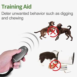 Ultrasonic Dog Barking Deterrent, MODUS 2 in 1 Dog Training and Bark Control Device, Anti-Barking Device, Control Range of 16.4 Ft, Wrist Strap, Battery Included, LED Indicate, Indoor and Outdoor