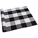 seeksee buffalo plaid outdoor fall rug 24x36 checkered area rug black and white runner rug washable fall doormat cotton boho bedroom rug for kitchen entryway hallway front door farmhouse living room