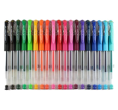 Uni-ball Signo UM-151 Gel Ink Pen, 0.38 mm,19 colors set with MIYABI stationery store original pen case(UM151-19C)