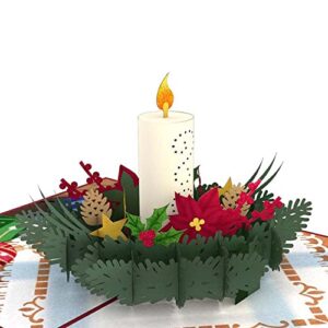 lovepop christmas candle pop up card, 5x7-3d greeting card, pop up christmas cards, kids christmas card, 3d holiday card, winter cards