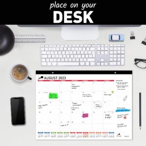 desk calendar 2023-2024 – large desktop calendar pad for office or home – big monthly calendar 17" x 12" for work with to-do list & notes | calendar for teachers, student, classroom (runs 18 months august 2023 - december 2024)