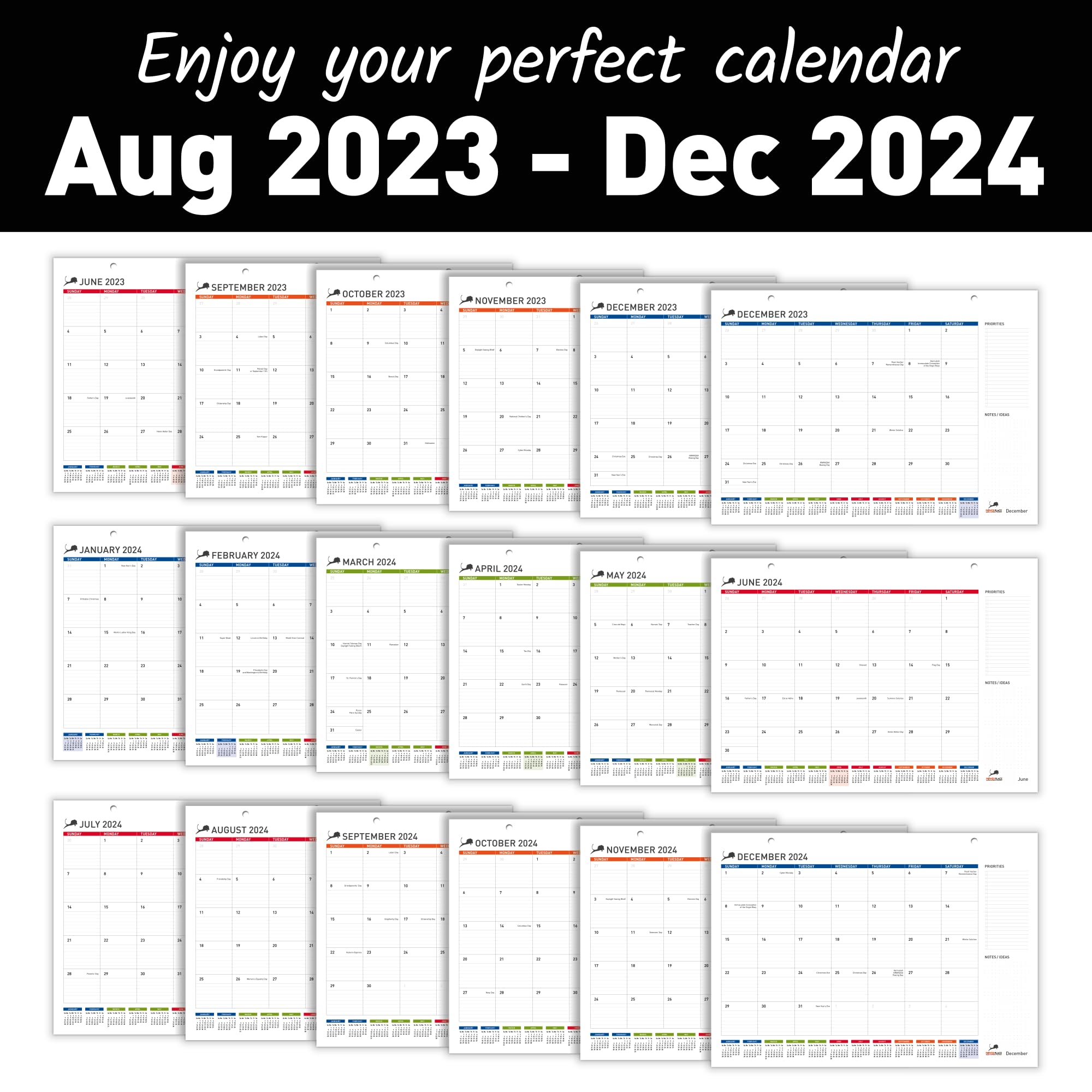 Desk Calendar 2023-2024 – Large Desktop Calendar Pad for Office or Home – Big Monthly Calendar 17" x 12" for Work with To-Do List & Notes | Calendar for Teachers, Student, Classroom (Runs 18 Months August 2023 - December 2024)