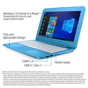 HP Stream 11-inch Laptop, Intel Celeron N3060 Processor, 4 GB SDRAM Memory, 32 GB eMMC storage, Windows 10 Home in S Mode with Office 365 Personal for one year (11-ah010nr, Aqua Blue)