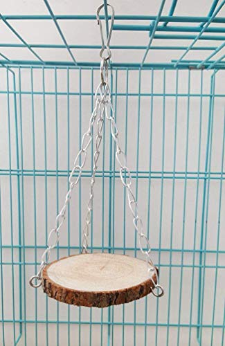 Hamster Wood Hammock Parrot Swing Toys Bird Perch Hamster Squirrel Wood Hanging Cage Chain Decoration