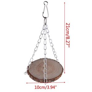 Hamster Wood Hammock Parrot Swing Toys Bird Perch Hamster Squirrel Wood Hanging Cage Chain Decoration