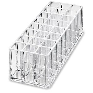 byAlegory Acrylic Rollerball Perfume Organizer Beauty Scent Holder 24 Space Organization Container Storage For Tall Scented Oils - Clear