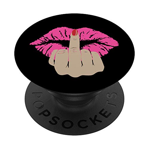 Middle Finger Pink Feminist PopSockets PopGrip: Swappable Grip for Phones & Tablets