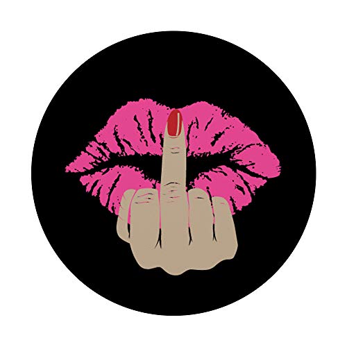Middle Finger Pink Feminist PopSockets PopGrip: Swappable Grip for Phones & Tablets