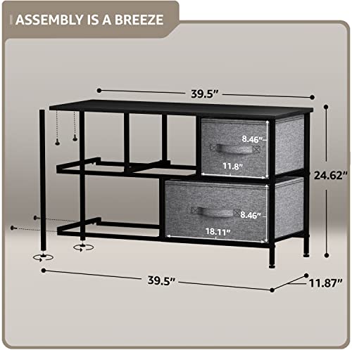 Sorbus Dresser with 5 Drawers - Storage Chest Organizer Unit with Steel Frame, Wood Top, Easy Pull Fabric Bins - Long Wide TV Stand for Bedroom Furniture, Hallway, Closet & Office Organization