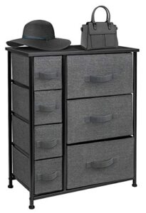 sorbus dresser with drawers - furniture storage tower unit for bedroom, hallway, closet, office organization - steel frame, wood top, easy pull fabric bins (black/charcoal)