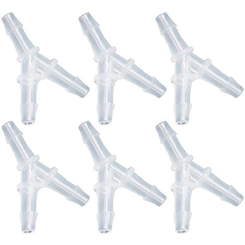 Xiaoyztan 6 Pcs Y-Type Aquarium Air Tubing Splitter Connectors Polypropylene Equal Barb Air Pump Accessories