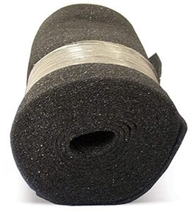 air filter foam roll media, 18 x 25 x 1/4, dark gray