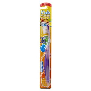 SoFresh Flossing Toothbrush Kids Soft Variety Bundle with Xylitol Dental Floss