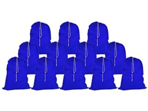 nylon laundry bags. size: 30" x 40", pack of 12 bags, for heavy duty use, commercial, laundromats and household storage, machine washable, made in the usa (color royal blue)