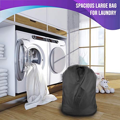 Nylon Laundry Bags Bulk 30" X 40" – Pack of 12 bags, for Heavy Duty Use, Commercial, Laundromats and Household Storage, machine washable - Made in the USA (Grey)