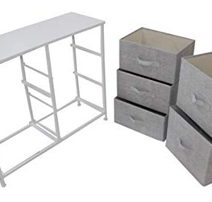 Sorbus Dresser with 5 Drawers - Furniture Storage Tower Unit for Bedroom, Hallway, Closet, Office Organization - Steel Frame, Wood Top, Easy Pull Fabric Bins (White/Gray)