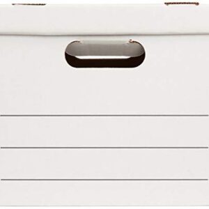 Amazon Basics Storage and Filing Boxes With Lid and Handles, Legal/Letter Size, Basic Duty, Pack of 20, White, 16.2" L x 12.5" W x 10.5" H