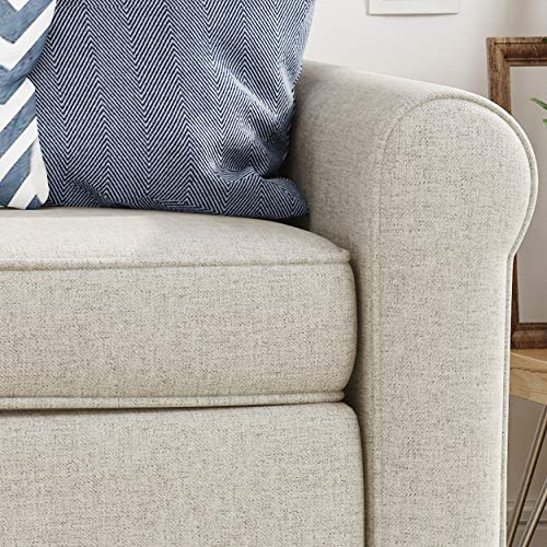 GDFStudio Denise Loveseat, Mid-Century Modern, Minimal, Beige