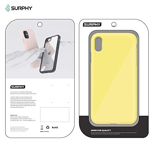 SURPHY Designed for iPhone Xs Max Case, Thickened Liquid Silicone Phone Case for iPhone Xs Max 6.5 inches, Yellow