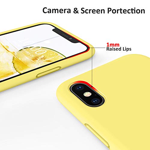 SURPHY Designed for iPhone Xs Max Case, Thickened Liquid Silicone Phone Case for iPhone Xs Max 6.5 inches, Yellow