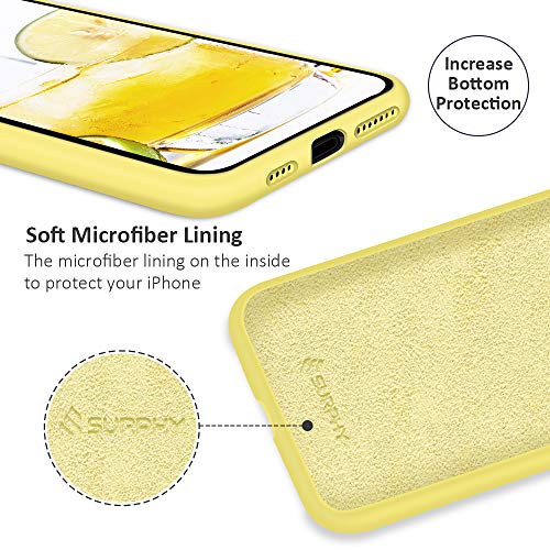 SURPHY Designed for iPhone Xs Max Case, Thickened Liquid Silicone Phone Case for iPhone Xs Max 6.5 inches, Yellow