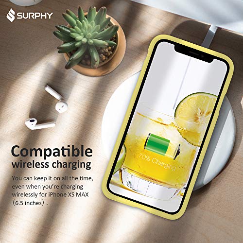 SURPHY Designed for iPhone Xs Max Case, Thickened Liquid Silicone Phone Case for iPhone Xs Max 6.5 inches, Yellow