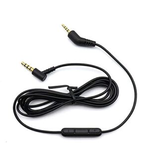 replacement audio cable extension cord compatible with bose quiet comfort 3 qc3 qc 3 headphones replacement cord (with inline microphone and volume control)