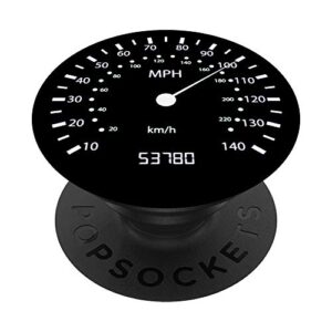 speed speedometer odometer car race motorcycle bicycle black popsockets swappable popgrip