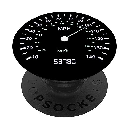 Speed Speedometer Odometer Car Race Motorcycle Bicycle Black PopSockets Swappable PopGrip