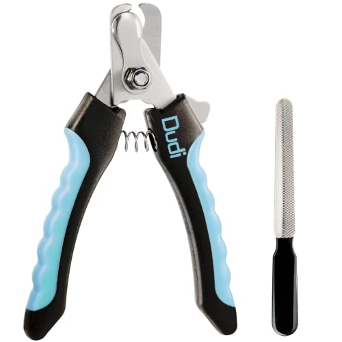 Dudi Large Pet, Dog & Cat Nail Clippers and Trimmers with Quick Safety Guard to Avoid Over-Cutting Toenail, Grooming Razor Sharp Blades & Nail File for Small Medium Large Breeds