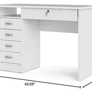 Tvilum Walden Desk with 5 Drawers, White