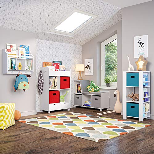 RiverRidge Book Nook Collection Kids Cubby Bookrack Storage Cabinet, White