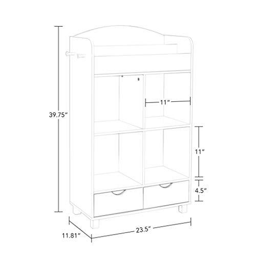 RiverRidge Book Nook Collection Kids Cubby Bookrack Storage Cabinet, White