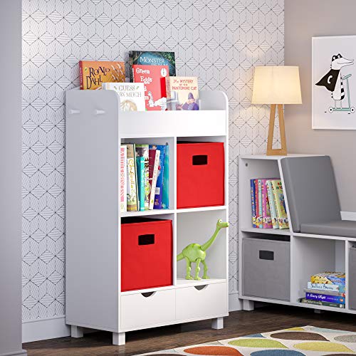 RiverRidge Book Nook Collection Kids Cubby Bookrack Storage Cabinet, White