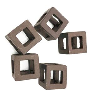 XMHF Ceramic Aquarium Small Fish Shrimp Crayfish Breeding Cube Block Shelter 5 Pcs