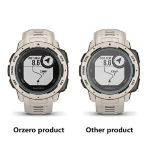 Orzero (3 Pack) Compatible for Garmin Instinct Smartwatch Tempered Glass Screen Protector, 2.5D Arc Edges 9 Hardness HD Anti-Scratch Bubble-Free (Lifetime Replacement)