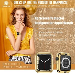 top4cus 40mm Cover Environmental Soft Flexible TPU Anti-Scratch Lightweight Protective 40mm Iwatch Case Compatible with Apple Watch Series 7 Series 6/SE/5/4 Series 3/2/1 - Gold