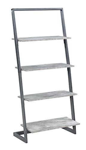 Convenience Concepts Graystone 4 Tier Ladder Bookcase / shelf, Faux Birch / Slate Gray Frame